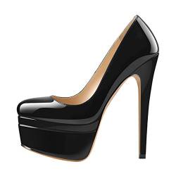 MissHeel Double Plateau Pumps Stilettos Sandwiches Platform High Heels Sexy Schwarz EU 44 von MissHeel