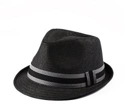 Miuno® Unisex Trilby Hut Herren Damen Partyhut Stroh Hut H51002 (Schwarz) von Miuno