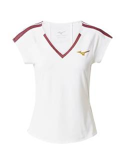 Mizuno Damen Bedrucktes T-Shirt, weiß, XS von Mizuno