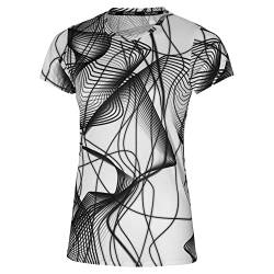 Mizuno Damen Graphic Tee Tshirt, weiß, L von Mizuno