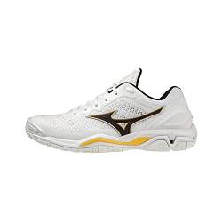 Mizuno Herren Wave Stealth V Shoes, White/Black/Lemon Chrome, 42.5 EU von Mizuno