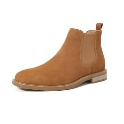 MlYJmer Chelsea Boots für Herren Wildleder Slip On Anzugstiefel Casual Ankle Boots,Gelb,46 EU von MlYJmer