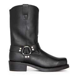 MlYJmer Cowboy-Stiefel für Männer,Western bestickte Stiefel, Square Toe Boots,Schwarz,42 EU von MlYJmer