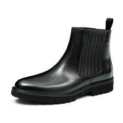 MlYJmer Herren Chelsea Boots Leder Slip-On Kleid Stiefelette,Schwarz,37 EU von MlYJmer