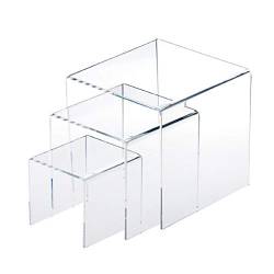 Mllepjdh Quadratisches Transparentes Acryl Ausstellungsständer Set In 3 Größen Zum Einrichten Von Schmuck Organizer Box Für Mädchen von Mllepjdh