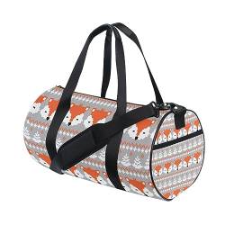 Fox Kinder Tier Niedlich Boho Sport Gym Bag Damen Herren Reise Duffel Bag Workout Taschen Übung Strand Yoga Wochenende Tanztasche, D082, L von Mnsruu