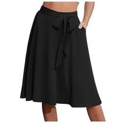 Plisseerock für Damen Vintage Elegant Trachtenrock - Trachten Rock mit Taschen Tellerrock Hohe Taille Clothes Rockabilly Dirndlrock Unterröcke Knielang Elegent Oktoberfest Röcke von Mobanna