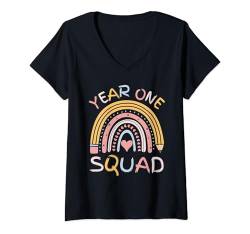 Damen Year One Squad Bleistift Regenbogen – Schulanfang – Jungen Mädchen T-Shirt mit V-Ausschnitt von Mocking Merch