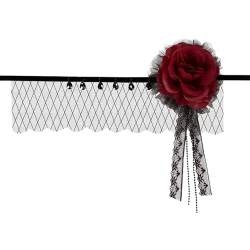 Rose Stirnband Abend Party Gesichtsbedeckung Hairhoop Haarabdeckung Haarband Fascinator Haarband Party von Mocoocouture