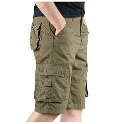 Herren Cargo Shorts Stretch Hose mit Taschen und Kordel Kurze Hose Sporthose Loose Fit Bermuda Stretch Herrenshorts Short Men Pants Sommerhose für Männer von Modaworld