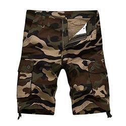 Modaworld Kurze Hosen Herren Camouflage Cargo Shorts Herren Baumwolle Kurze Hosen Tarnfarben Shorts Reissverschluss Bermuda Cargo Shorts Herren von Modaworld