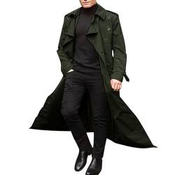 Modaworld Ledermantel Herren Lang Schwarz Mittelalter Zweireiher Mantel Steampunk Gothic Jacke Vintage Viktorianischen Cosplay Kostüm Trenchcoat Distressed Herrenmantel Große Größe von Modaworld