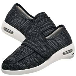 Möge Orthopädische Schuhe zum Gehen Senioren Schuhe Diabetische Schuhe Diabetes Schuhe atmungsaktive große Papaschuhe Extra Breit Rehaschuhe Herren Schuhe Extra Breite Füße(BlackGrey,37 EU) von Möge