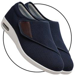 Orthopädische Herren Sneaker Freizeitschuhe Mokassins Bootsschuhe Loafers Business Schuhe Flache Fahren Halbschuhe Casual Slippers Atmungsaktiv Mesh Walkingschuhe(Blue,38 EU) von Möge