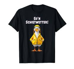 So’n Schietwetter Spruch | Lustig Möwe Regen Cartoon Witzig T-Shirt von Moin! – Waterkant Design by Media Senses