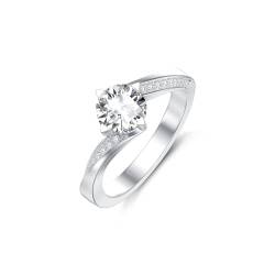 Molioaki Verlobungsring Damen 925 Sterling Silber Eheringe Frauen Ringe 1ct Brillantschliff 5A Zirkonia individuelle Ring Verlobung Hochzeit Geschenk-56 von Molioaki