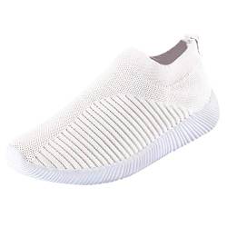 Momolaa Krankenhaus Schuhe Damen Frauen Outdoor-Mesh-Schuhe lässige Slip auf bequemen Sohlen Laufsport-Schuhe (White, 40) von Momolaa