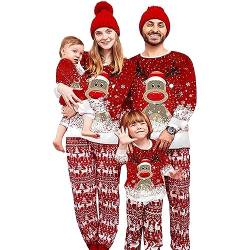 MoneRffi Weihnachts Pyjama Familie Set,Matching Christmas Pyjama Couples Set,Weihnachtspyjama Familie Outfit Weihnachten Schlafanzug für Damen Herren Kinder(Christmas-05,Damen,XL) von MoneRffi