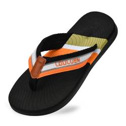 Monissy Herren Sommerschuhe Zehentrenner für Jungen Flip Flops für Männer Slipper casual Badelatschen Hausschuhe für Surfen Beach Strand Urlaub Freizeit Schwimm Pools Wasserpark, Schwarz, 41 von Monissy