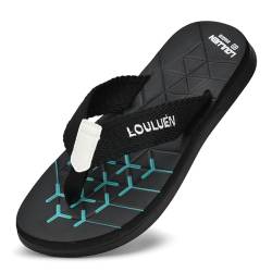 Monissy sommer Zehentrenner für Herren FlipFlops für Jungen Badelatschen Strandschuhe Hausschuhe Slipper Pantoffeln für Strand Beach surfen wandern Schwimm Pools Wasserpark, Schwarz, 43 von Monissy