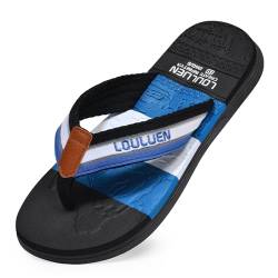 Monissy sommer Zehentrenner für Herren Jungen Flipflops weiche sandalen Hausschuhe Slipper für Strand Urlaub Wandern Beach Freizeit Schwimm Pools Wasserpark Casual, Schwarz, 44 von Monissy