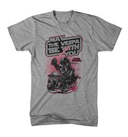 Herren T-Shirt May The Vespa be with You Vader Star Darkside, Größe:XL, Farbe:Graumeliert von Monkey Print
