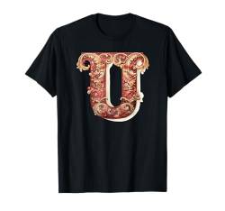 Monogrammed Christmas Initial U Gingerbread Cookie Letter U T-Shirt von Monogram Initial Letter Christmas Stocking Stuffer