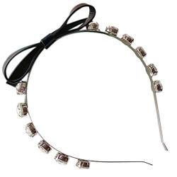 Glänzendes Strass-Stirnband für Damen, modisch, handgefertigt, breite Haarreifen mit Schleife, Haarschmuck, Kopfbandhalter für Mädchen von Montesy