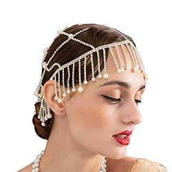 Montesy Hohler Kopfschmuck für Hochzeit, Kopfkette, Schmuck für Damen, luxuriöses Kristall-Stirnband für Kopf, Hut, Haar von Montesy