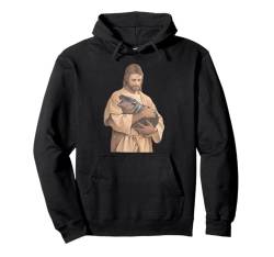 Jesus Moo Deng Shirt Süßes Baby Pygmäen Nilpferd Moodeng Pullover Hoodie von Moo Deng Shirt