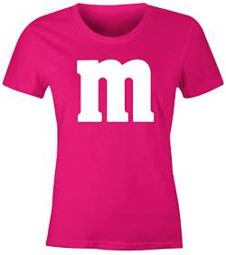 MoonWorks® Damen T-Shirt Gruppen-Kostüm M Aufdruck Kostüm Fasching Karneval Verkleidung rosa L von MoonWorks