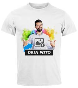 MoonWorks® Herren T-Shirt mit Foto Text selbst gestalten individuelle Fotogeschenke personalisiert Fotoshirt weiß XL von MoonWorks