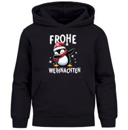 MoonWorks® Kinder Hoodie Weihnachten Pullover Weihnachtsmotive lustige Geschenk Weihnachtsoutfit Mädchen Jungen schwarz 152 von MoonWorks