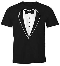 MoonWorks Anzug T-Shirt Smoking Tuxedo Anzug Aufdruck Fun-Shirt schwarz 5XL von MoonWorks