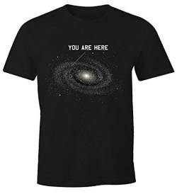 MoonWorks Herren T-Shirt Galaxy Shirt You Are here Fun-Shirt schwarz M von MoonWorks