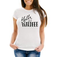 MoonWorks Print-Shirt Damen T-Shirt mit Spruch - Holla die Waldfee - Sprüche Spruchshirt mit Print von MoonWorks