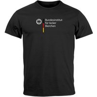 MoonWorks Print-Shirt Herren T-Shirt Alkohol Bier Bundesinstitut für lecker Bierchen mit Print von MoonWorks