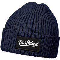 MoonWorks Strickmütze Herren Beanie mit Patch Strickmütze mit Spruch Dorfkind Aufdruck von MoonWorks