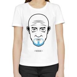 Mike Portrait Breaking Bad Klassisches Damen-T-Shirt mit Rundhalsausschnitt und kurzen Ärmeln 2X-Large von Moonai