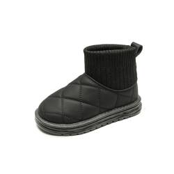 Mooyii 2024 Herbst Neue Kinder Anti-Rutsch, wasserdichte, warme Sock Schneestiefel für Jungen und Mädchen mit Baumwolle verdickte Kurze Stiefel und Baumwollstiefel Winterschuhe von Mooyii