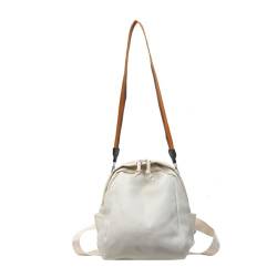 Crossbody-Handtasche, Nylon, kleiner Rucksack für Damen, Schultasche, einfach, vielseitig, einfarbig, Reißverschluss, Crossbody-Tasche, verstellbarer Riemen, Büchertasche, beige von Morain