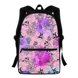 Morbuy Rucksack Schule Kinder, Schädel Muster Kinderrucksack Schulrucksack Jungen Mädchen Teenager Schultasche Backpack Schultaschen Wasserdicht Leichtgewicht für Schule (Aquarell) von Morbuy