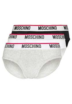 Moschino Underwear Brief 3er Pack Slip Black/White/Gray Melange, Mehrfarbig XL von Moschino