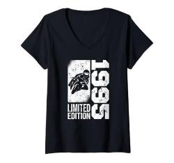 Damen Motorradfahrer Geschenke Geburtstag Jahrgang 1995 Motorrad T-Shirt mit V-Ausschnitt von Motorcycle Accessories Gifts Shirts