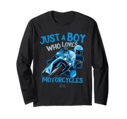 Just A Boy Who Loves Motorräder Fahrzeuge Liebhaber Kinder Langarmshirt von Motorcycles Lovers Boys Kids Zajoo