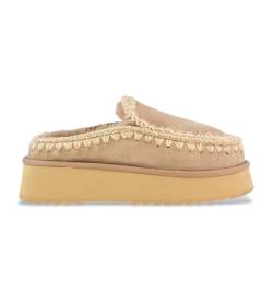 Mou für Damen. MU.FW681004A Clogs Eskimo Plattform beige Lederclogs (40), über 10cm, Keine, Lässig von Mou