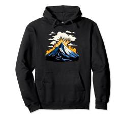 Vulkan-Silhouette – Berg ausbrechend – Felsen – Lava Pullover Hoodie von Mountain Erupting - Rocks - Lava