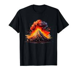 Vulkan-Silhouette – Berg ausbrechend – Felsen – Lava T-Shirt von Mountain Erupting - Rocks - Lava