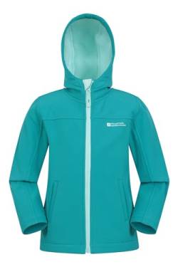 Mountain Warehouse Exodus wasserdichte Windjacke Kinder Softshell - leichte Regenjacke Kinder, atmungsaktive, wasserfeste Jacke, ungefütterte Softshell-Kinderregenjacke Blaugrün 3-4 Jahre von Mountain Warehouse