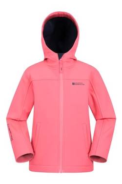 Mountain Warehouse Exodus wasserdichte Windjacke Kinder Softshell - leichte Regenjacke Kinder, atmungsaktive, wasserfeste Jacke, ungefütterte Softshell-Kinderregenjacke Bubble Gum 7-8 Jahre von Mountain Warehouse